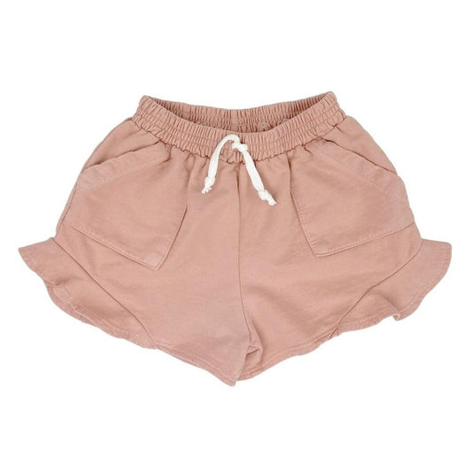 Tiny Whales Girls' Light French Terry Butterfly Shorts