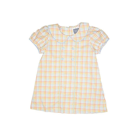 True Fall Pastel Plaid Piped Chest Dress