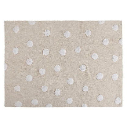 Washable Rug by Lorena Canals Polka Dots Beige and White