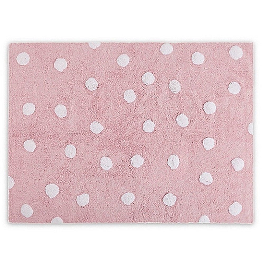 Washable Rug by Lorena Canals Polka Dots Pink and White