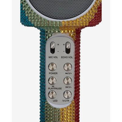 Wireless Express Sing-along Rainbow Bling Karaoke Microphone & Bluetooth Speaker All-in-one