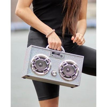 Boombox Couture Mini Bling Boombox with BT & LED Lights - 20637247