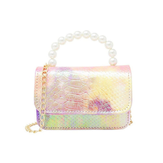 Zomi Gems + Tiny Treats Tie Dye Crocodile Pearl Handle Bag