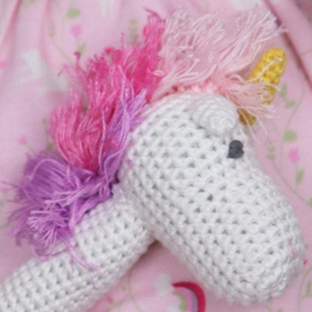 Zubels by Petit Ami Twinkle the Unicorn Bamboo Stick Rattle
