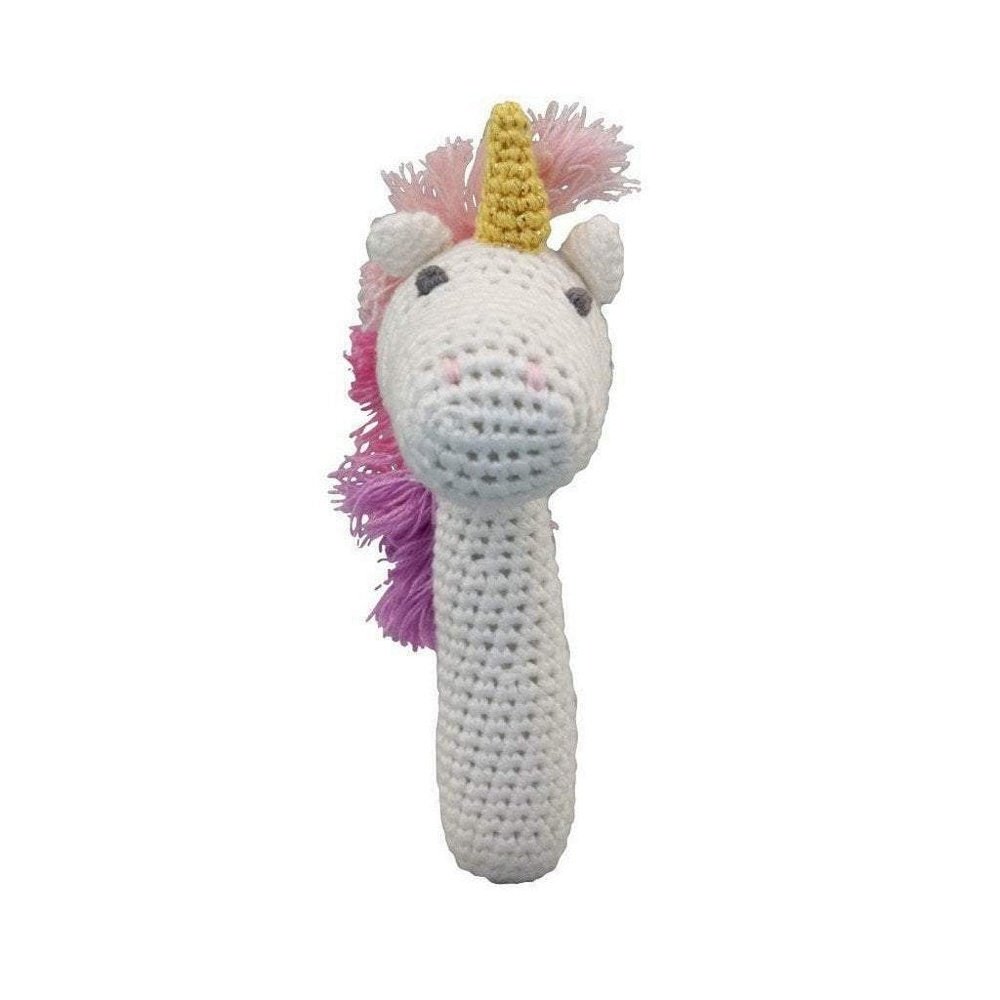 Zubels by Petit Ami Twinkle the Unicorn Bamboo Stick Rattle