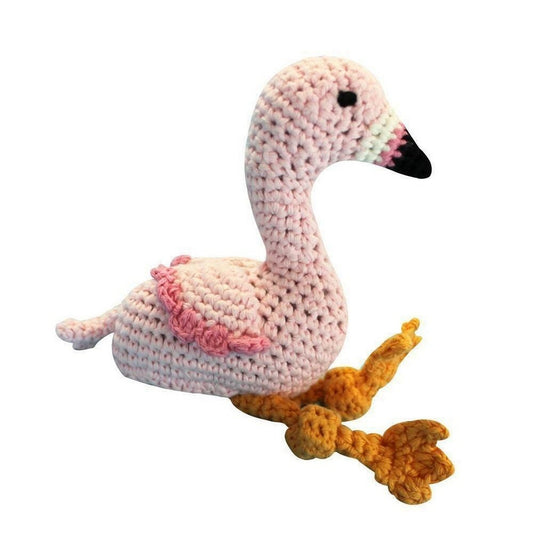 Zuebels by Petit Ami Flamingo Crochet Dimple Rattle